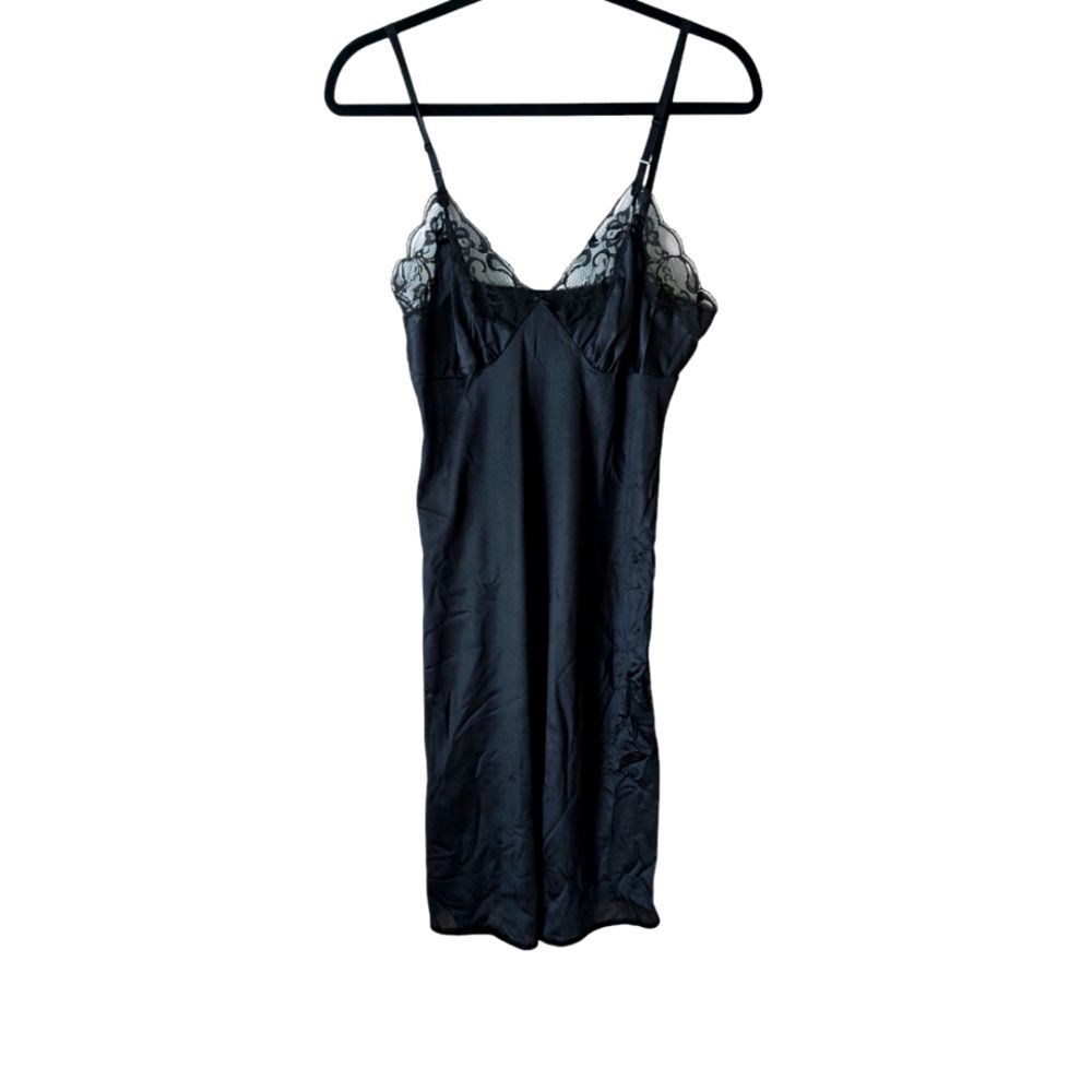 Vintage Ashley Taylor Black Lace Slip Dress Size Small‎